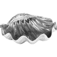 fuente concha de aluminio plateado