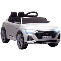 aiyaplay coche electrico para ninos audi q8 etron sportback 12v mando a distancia arranque lento faros bocina y musica blanco