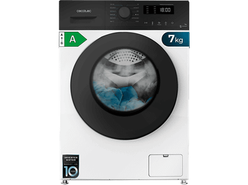 Lavadora carga frontal - Cecotec Bolero DressCode 7150 Inverter A, Capacidad 7 kg, 1400 rpm, 12 programas, Plus, SteamMax, White