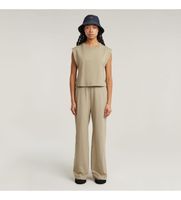 g-star para mujer d26101-b771-c626 mono doble capa wide leg beige xs casual manga corta algodon organico sostenible