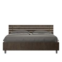 cama sin somier 160x190 con cabecera recta de listones nogal ankel