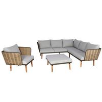 mobiliario de jardin sofa exterior de siete plazas con mesa decorativa de mimbre de poliratan 040008321