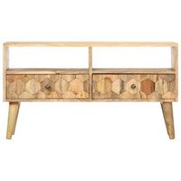 mueble tv  mueble de salon  armario tv madera maciza de mango 90x30x50 cm