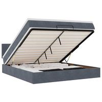 estructura cama otomana con colchon gris oscuro 160x200 cm