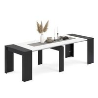 mesa consola extensible 50-235x90 cm denis negro mate - blanco artik 51 x 78 x 90 cm
