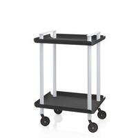 carrito auxiliar leky armazon gris 2 estantes multifuncional practico y decorativoaceronegro