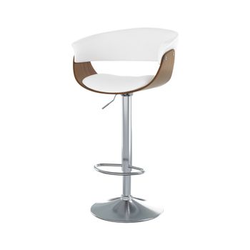 Silla de bar ajustable 59/81 cm en piel sintética blanca