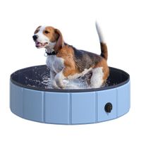 pawhut piscina plegable para mascotas banera portatil pvc antideslizante uso interior y exterior o80x20 cm azul   aosom espana