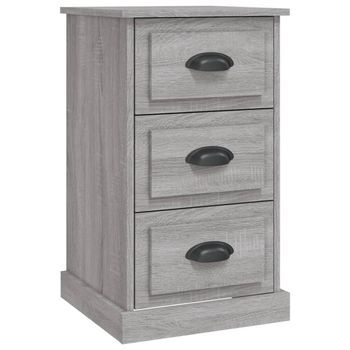 Mesita De Noche Madera Contrachapada Gris Sonoma 39x39x67 Cm Vidaxl
