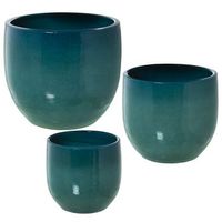 set 3 maceteros azul