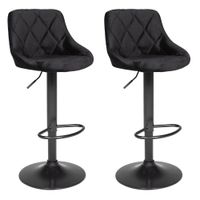 juego de 2 taburetes de bar de terciopelo negro