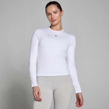 Camiseta de manga larga de corte ajustado Basics para mujer de MP - Blanco - S