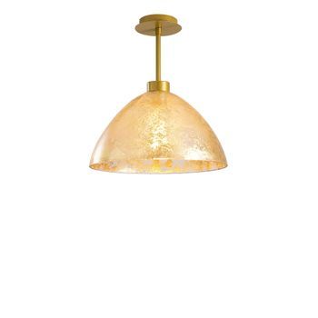 Lámpara De Techo Bergama-n-146 Oro Metal Vidrio Diámetro 34x37 Cm