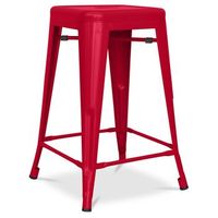 taburete de bar - diseno industrial - acero mate - 60cm - nueva edicion - stylix  rojo