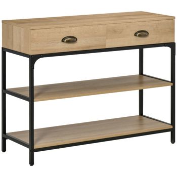 Mesa consola 100x35x79.2 cm roble