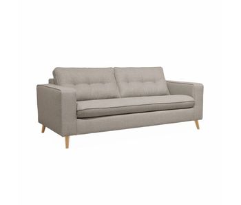 Sofá cama con colchón de 12cm, 3 plazas beige - 198x97x83 cm