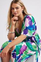 yours london vestido cruzado verde y morado mujer curvy y tallas grandes yours london