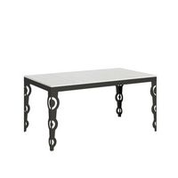 mesa extensible 90x160264 cm karamay evolution fresno blanco estructura antracita