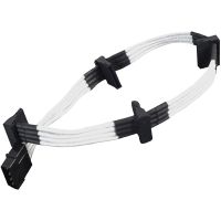 silverstone pp07-btsw cable extensor de alimentacion molex a 4 sata 30cm blanco
