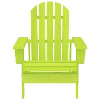 Silla De Jardín | Silla De Exterior | Sillón Adirondack Madera Maciza De Abeto Verde