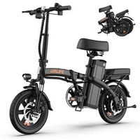 urlife f1l bicicleta electrica con 48v 75ahbateria de litio extraible  neumaticos de 14 x 212 pulgadas y color negro