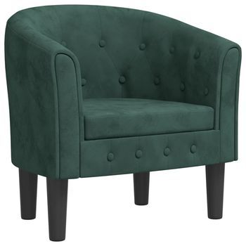 Sillón De Terciopelo Verde Oscuro Vidaxl