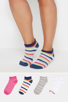 Yours Juego 4 Pares Calcetines Tobilleros De Rayas