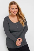 yours top gris antracita con botones automaticos mujer curvy y tallas grandes yours