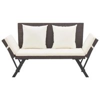 banco de jardin  banco de exterior  silla de jardin con cojines ratan sintetico marron 176 cm