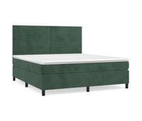 cama box spring con colchon terciopelo verde oscuro 160x200 cm rayas horizontales