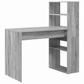 Escritorio Gris Sonoma Madera De Ingeniería 113 X 54 X 120 Cm Vidaxl