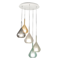 lampara colgante led lila de metal y cristal borosilicato 3481-49-362 fabas luce