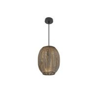 lampara colgante trikala negrocuero envejecido 1xe27 40140xo30x30cm