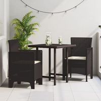 sillas de jardin con cojines 2 pcs marron poliratan v3031 unico  marron