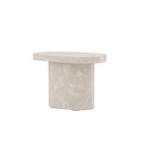 mesa auxiliar organica efecto marmol 50x30cm - gris claro