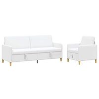 juego de sofas con almacenamiento 2 pcs blanco poliester vidaxl