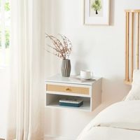 estanteria de pared eiker con cajon 40x32x23 cm - blanco encasa