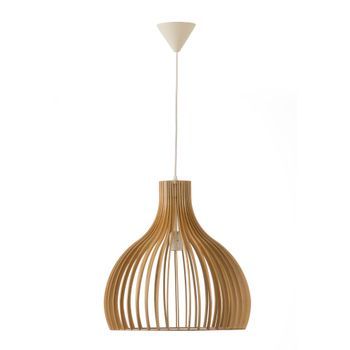 Lámpara de techo Cone de madera beige E27 Ø45 cm