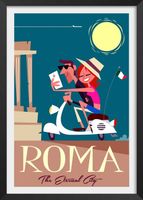 poster de viaje romantico con marco negro 60x90cm