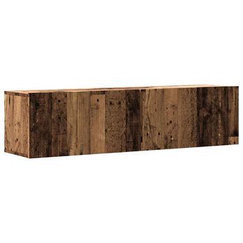Mueble Tv Pared | Mueble De Salón | Mesa De Tv Pared Madera Ingeniería Envejecida 120x30x30 Cm