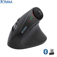 raton inalambrico vertical ergonomico jomaa 24g y bluetooth conexion para 3 dispositivos 4000dpi ajustables perilla multifuncion