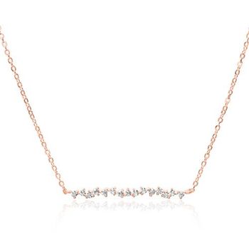 Cadena para mujer de plata 925, chapado en oro rosa