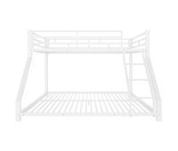 cama litera 90200 cm  140200 cm - con barandilla escalera certificado en747 sin colchon - blanco