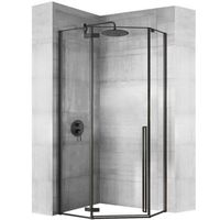 cabina de ducha rea diamond black plato de ducha diamond white 80x80
