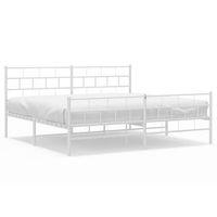 cama de matrimonio  cama de adulto  estructura cama sin colchon con estribo metal blanco 200x200 cm