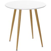 mesa de comedor 72x72x75 cm blanco y natural