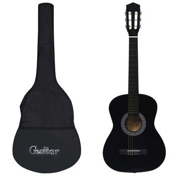 Guitarra Clásica Para Principiantes Con Funda Negro 3/4 36