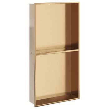 Hornacina Ducha Acero Inoxidable Dorado Cepillado 32x62x9 Cm Vidaxl