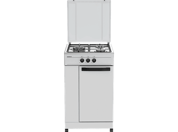 Cocina a gas - Infiniton CC3FB, 3 Zonas, Gas natural, Control mecánico, Blanco