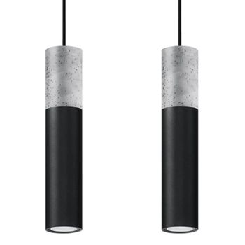 Lámpara colgante nivoto negro, 2 luces
